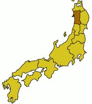 Map of Yamato highlighting Aquita withing Tòhocu region