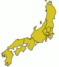 Map of Yamato highlighting Edo within Cantò