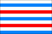 The flag of the Luxemburger Republic of 1848, later revived as the civil ensign of the Grand Duchy.