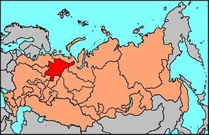 Location of the Komi Republic in the Russian Federation