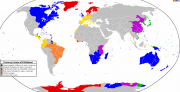 Map showing the world's major currency unions.