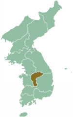 Map of Corea showing North Chhuñchheñ