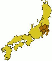 Map of Yamato highlighting Cantò