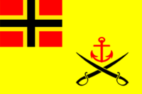 Adopted in 2003, the flag of Rickerman Island playfully harkens back to its piratical heritage.
