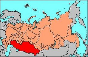 Location of Qazaqstan (Russia) in the Russian Federation