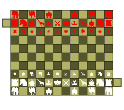 "Classic starting layout for Timür Chess